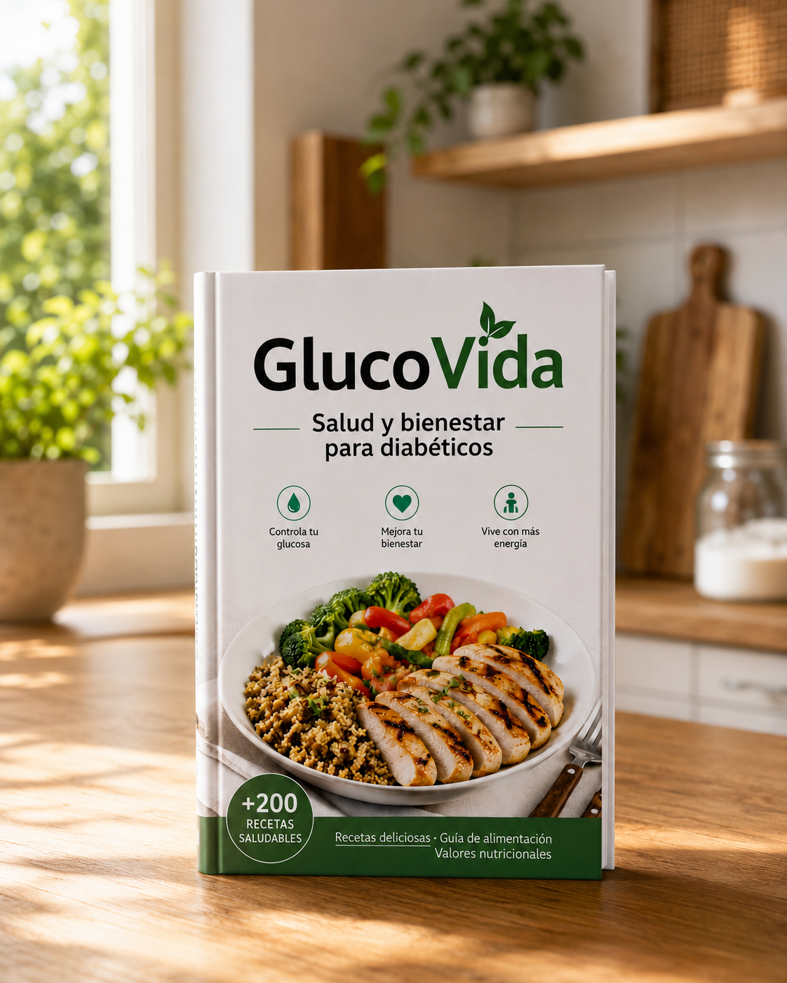 Libro principal GlucoVida con más de 200 recetas saludables